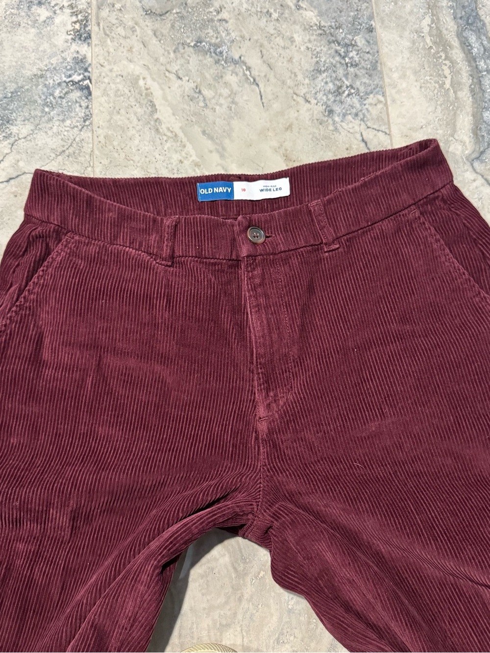 Old Navy Wide-Leg Corduroy Pants in Burgundy - Picture 3 of 7